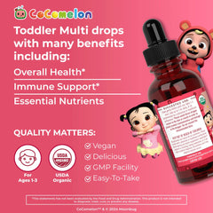 CoComelon Organic Toddler Multivitamin with Iron Liquid Drops