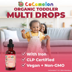 CoComelon Organic Toddler Multivitamin with Iron Liquid Drops