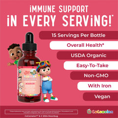CoComelon Organic Toddler Multivitamin with Iron Liquid Drops