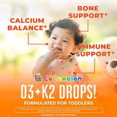 CoComelon Organic Toddler Vitamin D3+K2 Liquid Drops