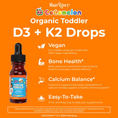 CoComelon Organic Toddler Vitamin D3+K2 Liquid Drops