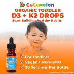 CoComelon Organic Toddler Vitamin D3+K2 Liquid Drops