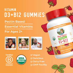 Organic D3+B12 Gummies