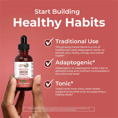 Organic Ginseng Vitality Herbal Blend Liquid Drops
