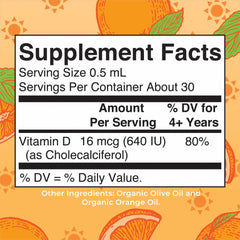 Organic Kids Vitamin D3 Liquid Drops