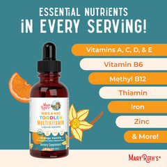 Organic Toddler Multivitamin Liquid Drops With Iron
