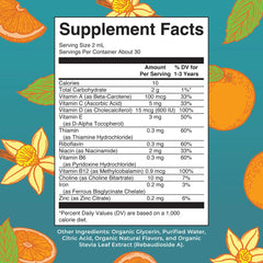 Organic Toddler Multivitamin Liquid Drops With Iron