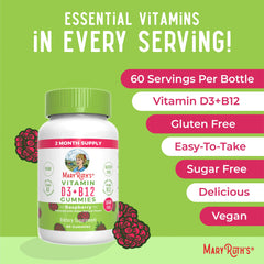 Sugar-Free D3 + B12 Gummies (Raspberry)