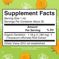 Organic Dandelion Root Liquid Extract