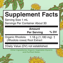 Organic Rhodiola Root Liquid Extract